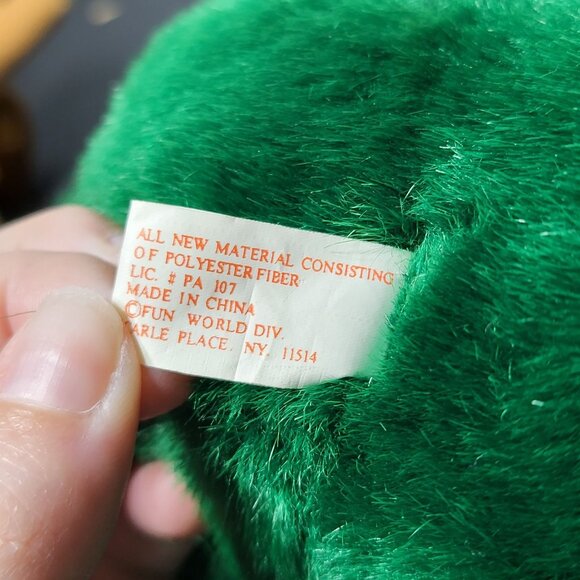 Vintage Fun World Christmas Frog Plush Stuffed Animal with Santa Hat NON WORKING - Picture 7 of 9